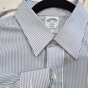 EUC Brooks Brothers Regent Dress Shirt, 15.5" Blue & White Stripe